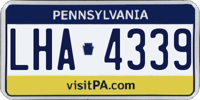 PA license plate LHA4339