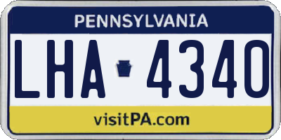 PA license plate LHA4340