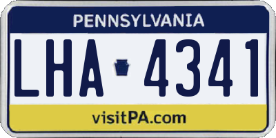 PA license plate LHA4341