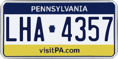 PA license plate LHA4357