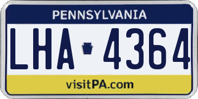 PA license plate LHA4364