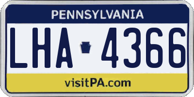 PA license plate LHA4366