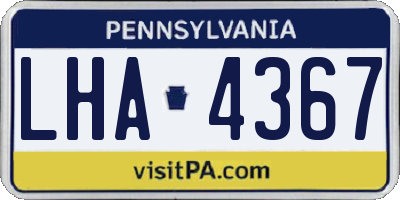 PA license plate LHA4367