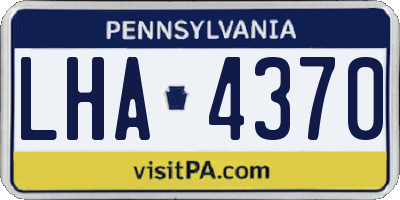 PA license plate LHA4370