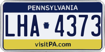 PA license plate LHA4373