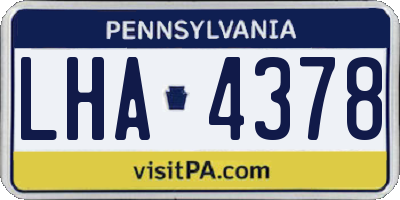 PA license plate LHA4378