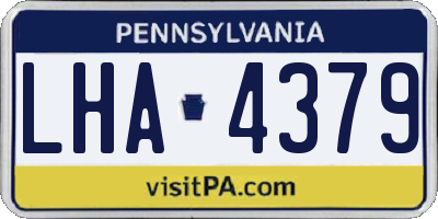 PA license plate LHA4379