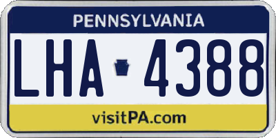 PA license plate LHA4388