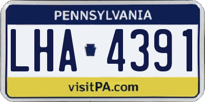 PA license plate LHA4391