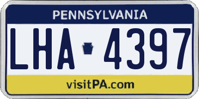 PA license plate LHA4397