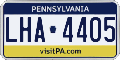 PA license plate LHA4405