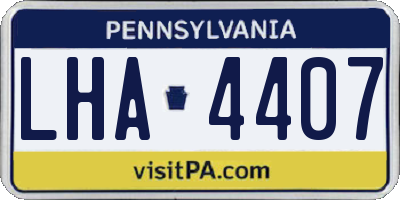 PA license plate LHA4407