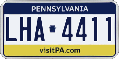 PA license plate LHA4411