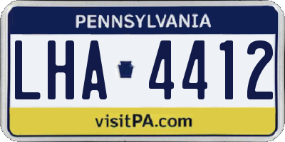 PA license plate LHA4412