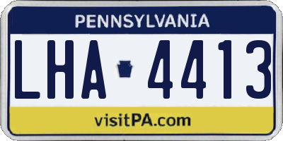 PA license plate LHA4413