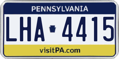 PA license plate LHA4415