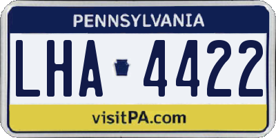 PA license plate LHA4422