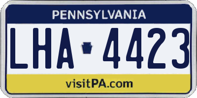 PA license plate LHA4423
