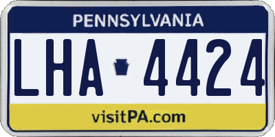 PA license plate LHA4424