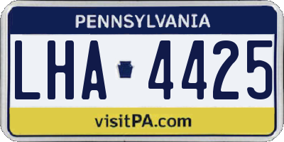 PA license plate LHA4425