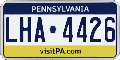 PA license plate LHA4426