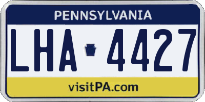PA license plate LHA4427