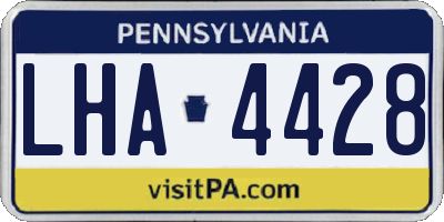 PA license plate LHA4428