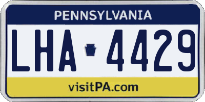 PA license plate LHA4429