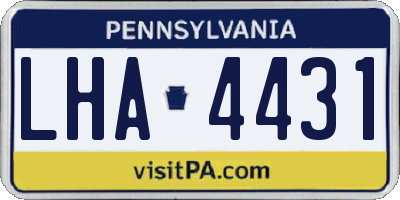 PA license plate LHA4431