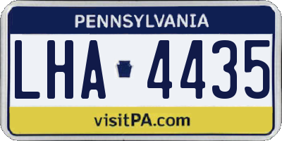 PA license plate LHA4435