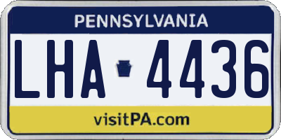 PA license plate LHA4436