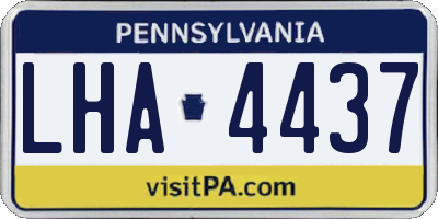 PA license plate LHA4437