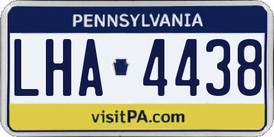 PA license plate LHA4438