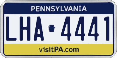 PA license plate LHA4441