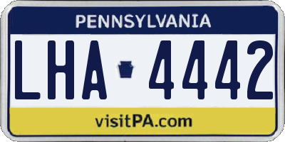 PA license plate LHA4442
