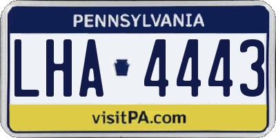 PA license plate LHA4443