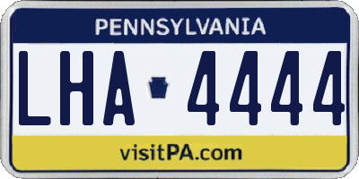 PA license plate LHA4444