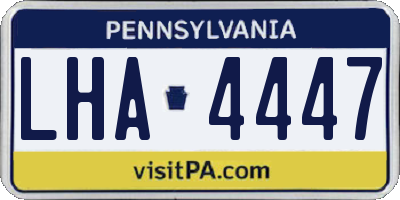 PA license plate LHA4447