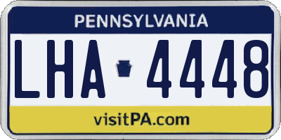 PA license plate LHA4448
