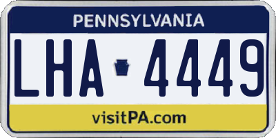 PA license plate LHA4449