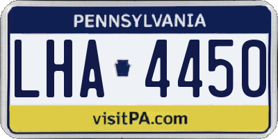 PA license plate LHA4450