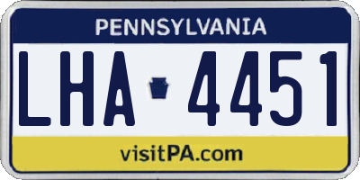 PA license plate LHA4451