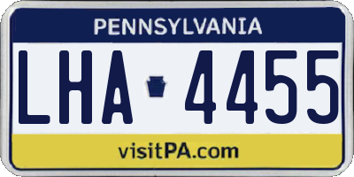PA license plate LHA4455