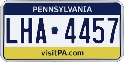 PA license plate LHA4457