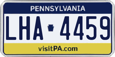 PA license plate LHA4459