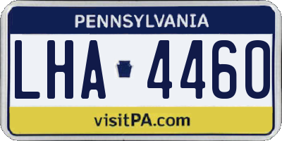 PA license plate LHA4460