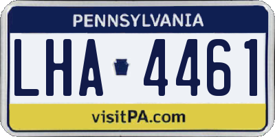 PA license plate LHA4461