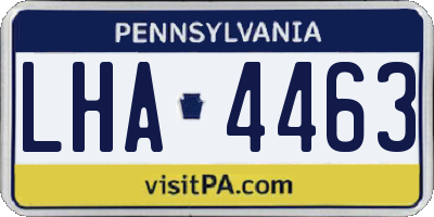 PA license plate LHA4463