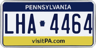 PA license plate LHA4464