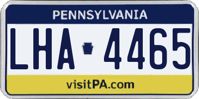 PA license plate LHA4465